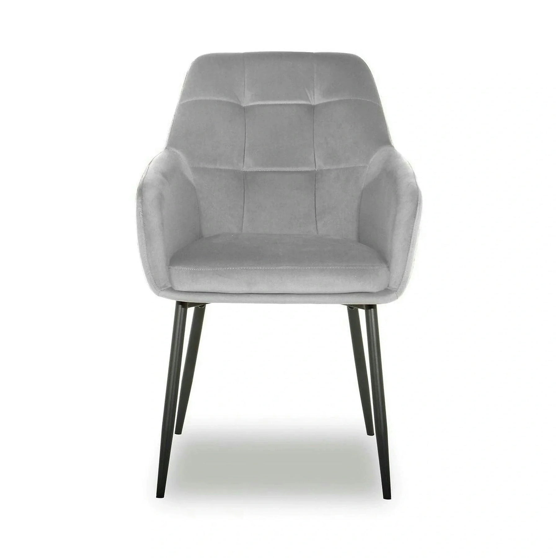 Scaun UGO NEW, stofă catifelata/metal, gri deschis/negru, 58×61.5×85 cm
