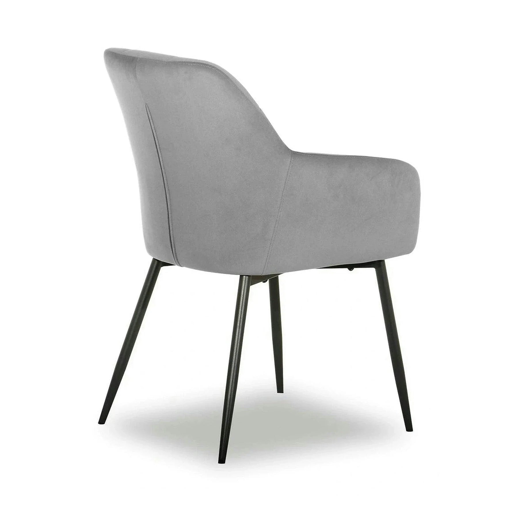Scaun UGO NEW, stofă catifelata/metal, gri deschis/negru, 58×61.5×85 cm