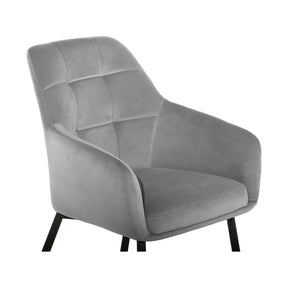 Scaun UGO NEW, stofă catifelata/metal, gri deschis/negru, 58×61.5×85 cm