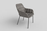 Scaun living K305, gri/negru, stofa catifelata/metal, 58x57x80 cm