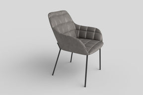 Scaun living K305, gri/negru, stofa catifelata/metal, 58x57x80 cm
