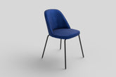 Scaun modern K314, albastru/negru, stofa catifelata/metal, 49x50x80 cm