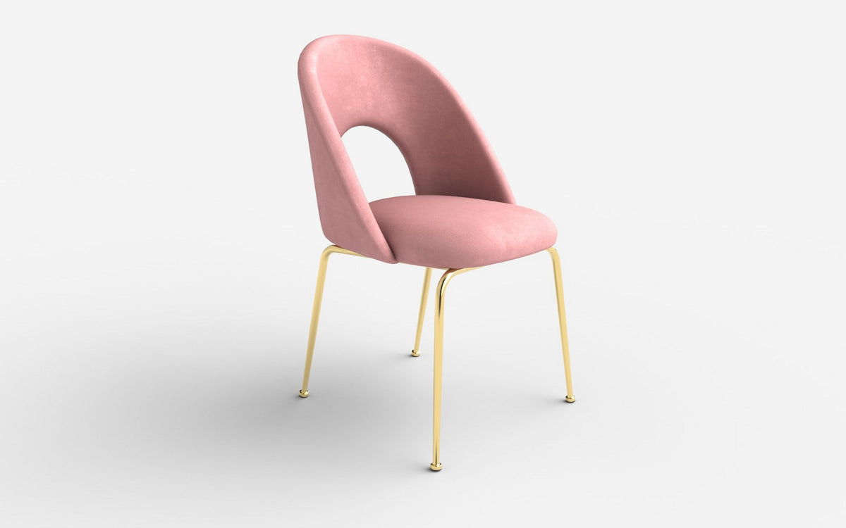 Scaun tapitat K385, roz, 54x59x88 cm