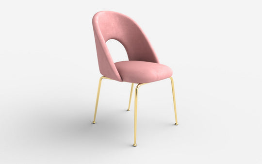 Scaun tapitat K385, roz, 54x59x88 cm