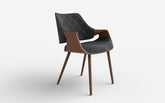 Scaun tapitat K396, nuc/negru, 56x55x77 cm
