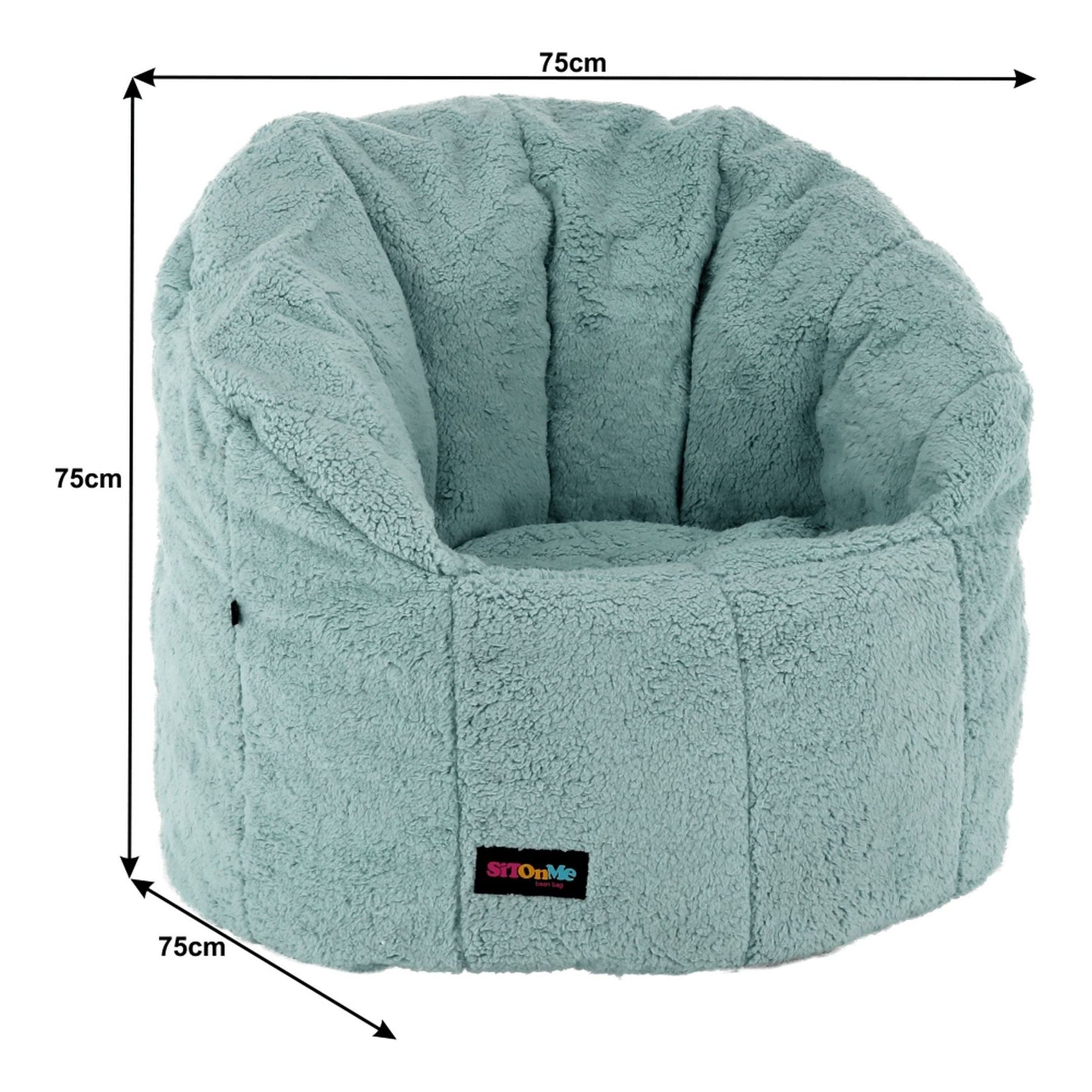 Fotoliu puf ALMERO, verde menta, material textil/ EPS(bilute din polistiren), 75x75x75 cm