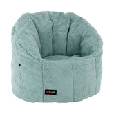 Fotoliu puf ALMERO, verde menta, material textil/ EPS(bilute din polistiren), 75x75x75 cm