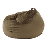 Fotoliu puf TRIKALO, material textil/biluțe din polistiren, gri-maro taupe, 75x100 cm
