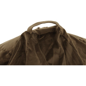 Fotoliu puf TRIKALO, material textil/biluțe din polistiren, gri-maro taupe, 75x100 cm