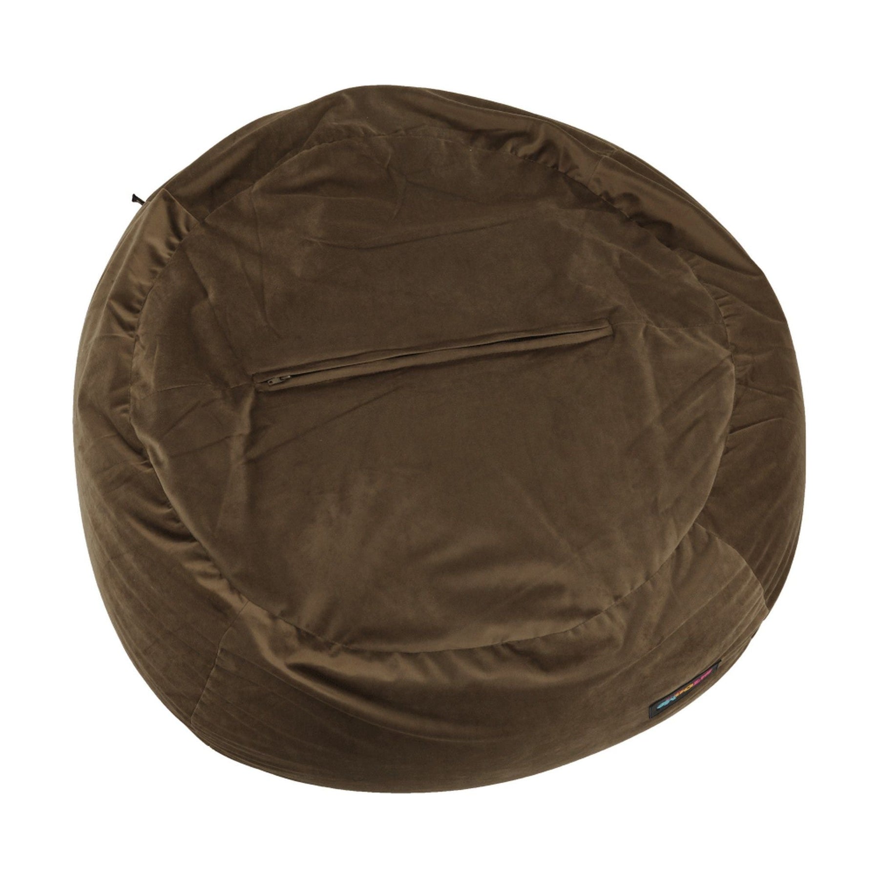 Fotoliu puf TRIKALO, material textil/biluțe din polistiren, gri-maro taupe, 75x100 cm