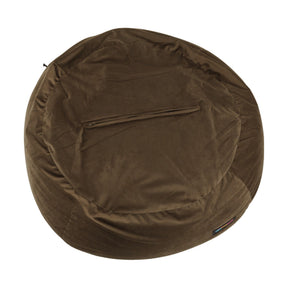 Fotoliu puf TRIKALO, material textil/biluțe din polistiren, gri-maro taupe, 75x100 cm