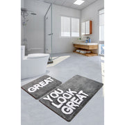 Set 2 covorase GREAT, forma dreptunghiulara, gri, acril