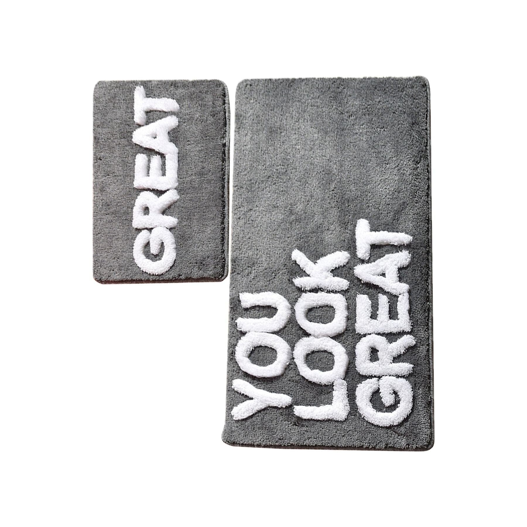 Set 2 covorase GREAT, forma dreptunghiulara, gri, acril