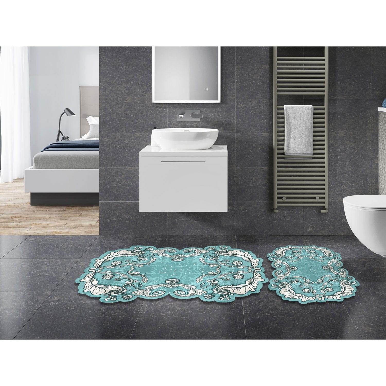 Set 2 covorase baie AMSTERDAM OCN-33858, turcoaz