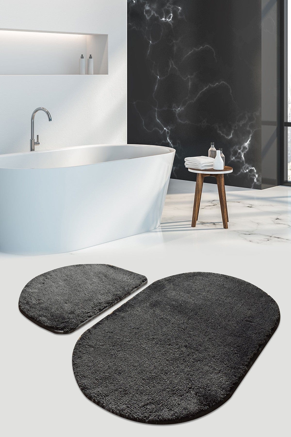 Set 2 covorase baie AMSTERDAM OCN-33893, gri antracit