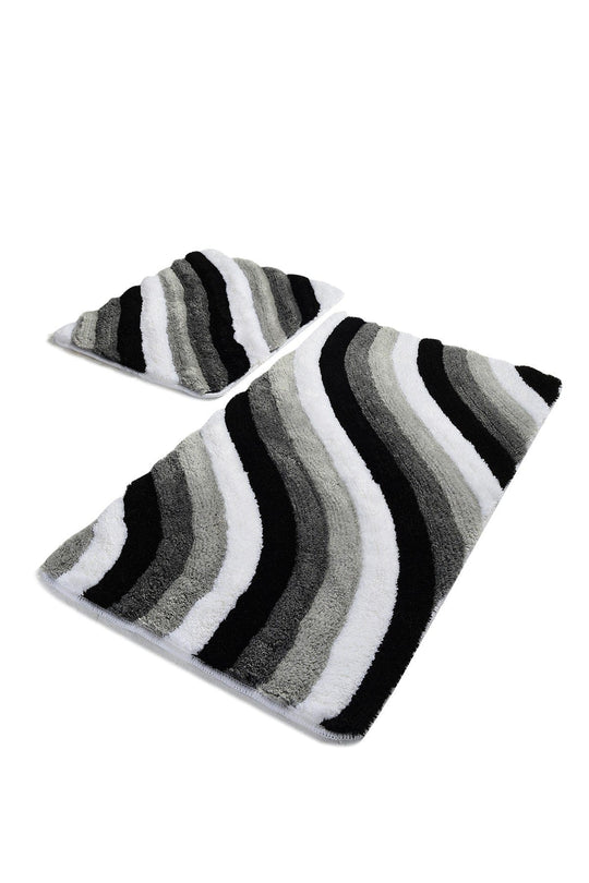 Set 2 covorase baie AMSTERDAM OCN-33895, negru/gri/alb