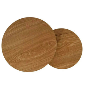 Set 2 masute cafea AMARO, MDF furniruit/otel, stejar/negru