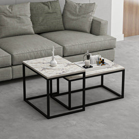 Set 2 masute cafea AMSTERDAM OCN-31677, alb/negru