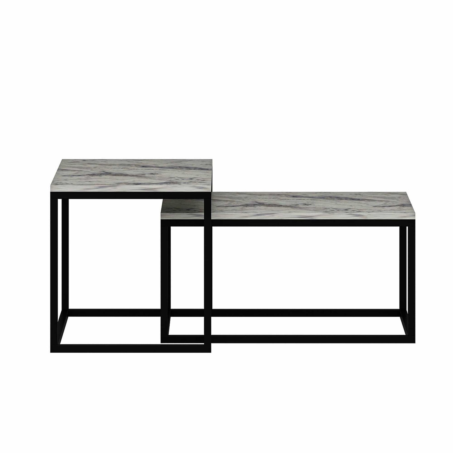 Set 2 masute cafea AMSTERDAM OCN-31677, alb/negru
