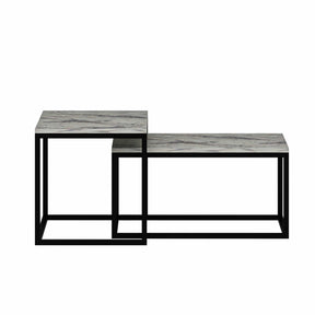 Set 2 masute cafea AMSTERDAM OCN-31677, alb/negru