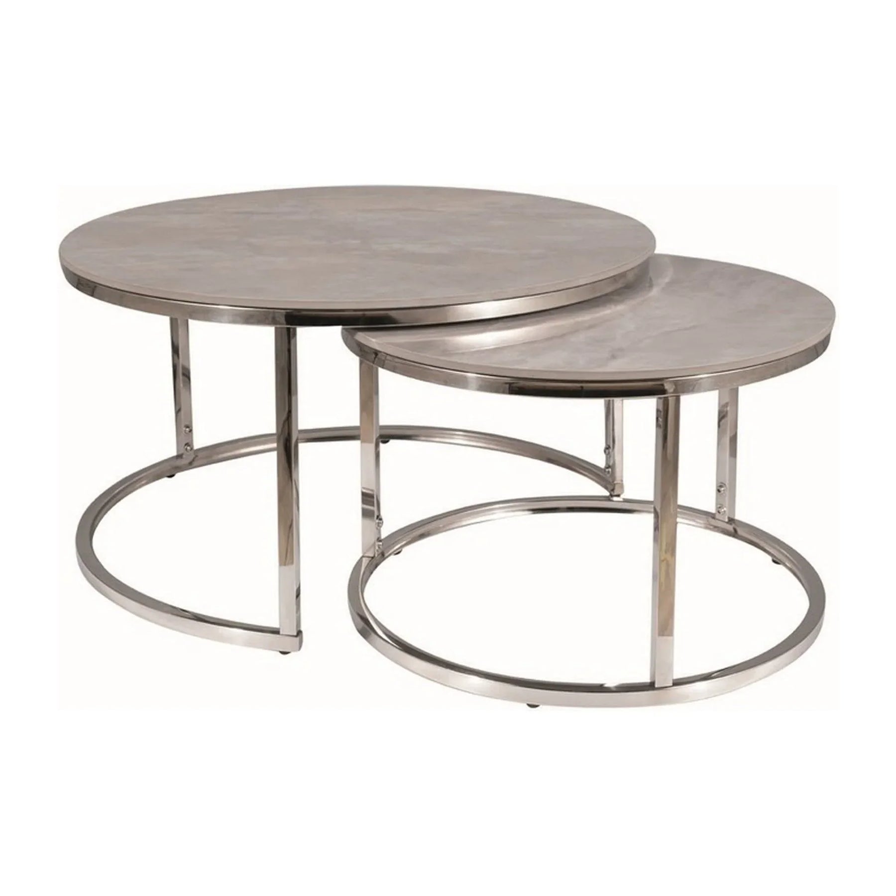 Set 2 masute cafea DETROIT OCN-39096, gri/crom