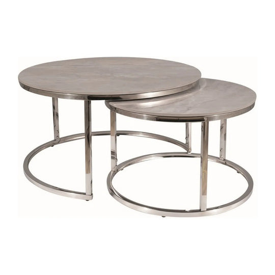 Set 2 masute cafea DETROIT OCN-39096, gri/crom