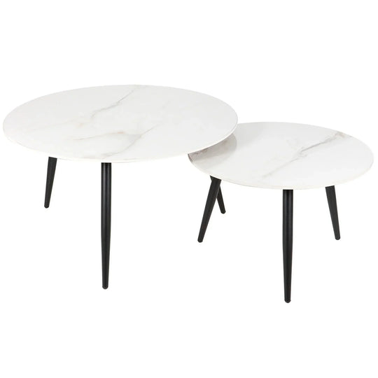 Set 2 masute cafea DETROIT OCN-39097, alb/negru