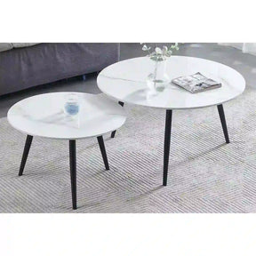 Set 2 masute cafea DETROIT OCN-39097, alb/negru
