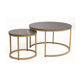 Set 2 masute cafea DETROIT OCN-39119, negru/auriu