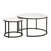 Set 2 masute cafea DETROIT OCN-39123, alb/negru