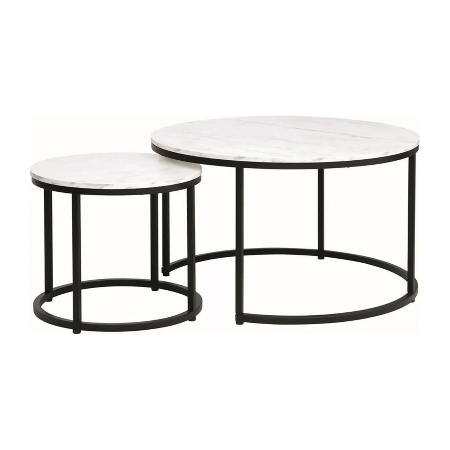 Set 2 masute cafea DETROIT OCN-39123, alb/negru