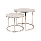 Set 2 masute cafea DETROIT OCN-39126, alb/crom