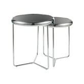 Set 2 masute cafea DETROIT OCN-39244, negru/argintiu