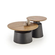 Set 2 masute cafea HOUSTON OCN-37012, stejar/negru