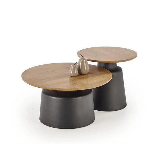 Set 2 masute cafea HOUSTON OCN-37012, stejar/negru