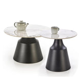 Set 2 masute cafea HOUSTON OCN-37013, alb/negru