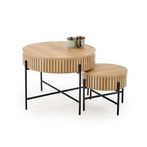 Set 2 masute cafea HOUSTON OCN-37018, stejar/negru