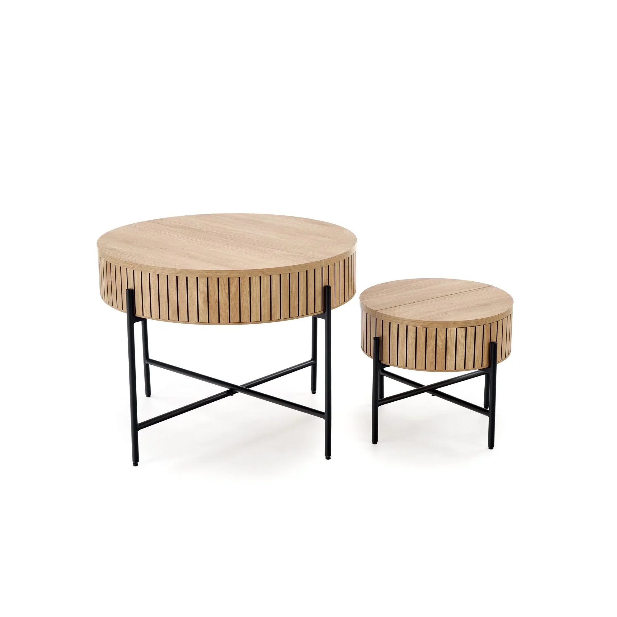 Set 2 masute cafea HOUSTON OCN-37018, stejar/negru