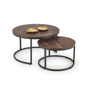 Set 2 masute cafea HOUSTON OCN-37042, nuc/negru