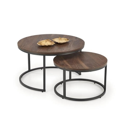 Set 2 masute cafea HOUSTON OCN-37042, nuc/negru