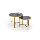Set 2 masute cafea HOUSTON OCN-37046, negru/auriu