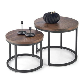 Set 2 masute cafea HOUSTON OCN-37054, nuc/negru
