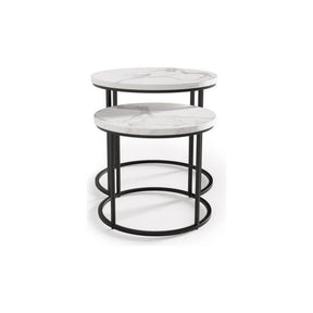 Set 2 masute cafea HOUSTON OCN-37055, alb/negru
