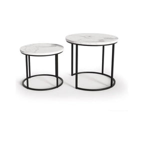 Set 2 masute cafea HOUSTON OCN-37055, alb/negru