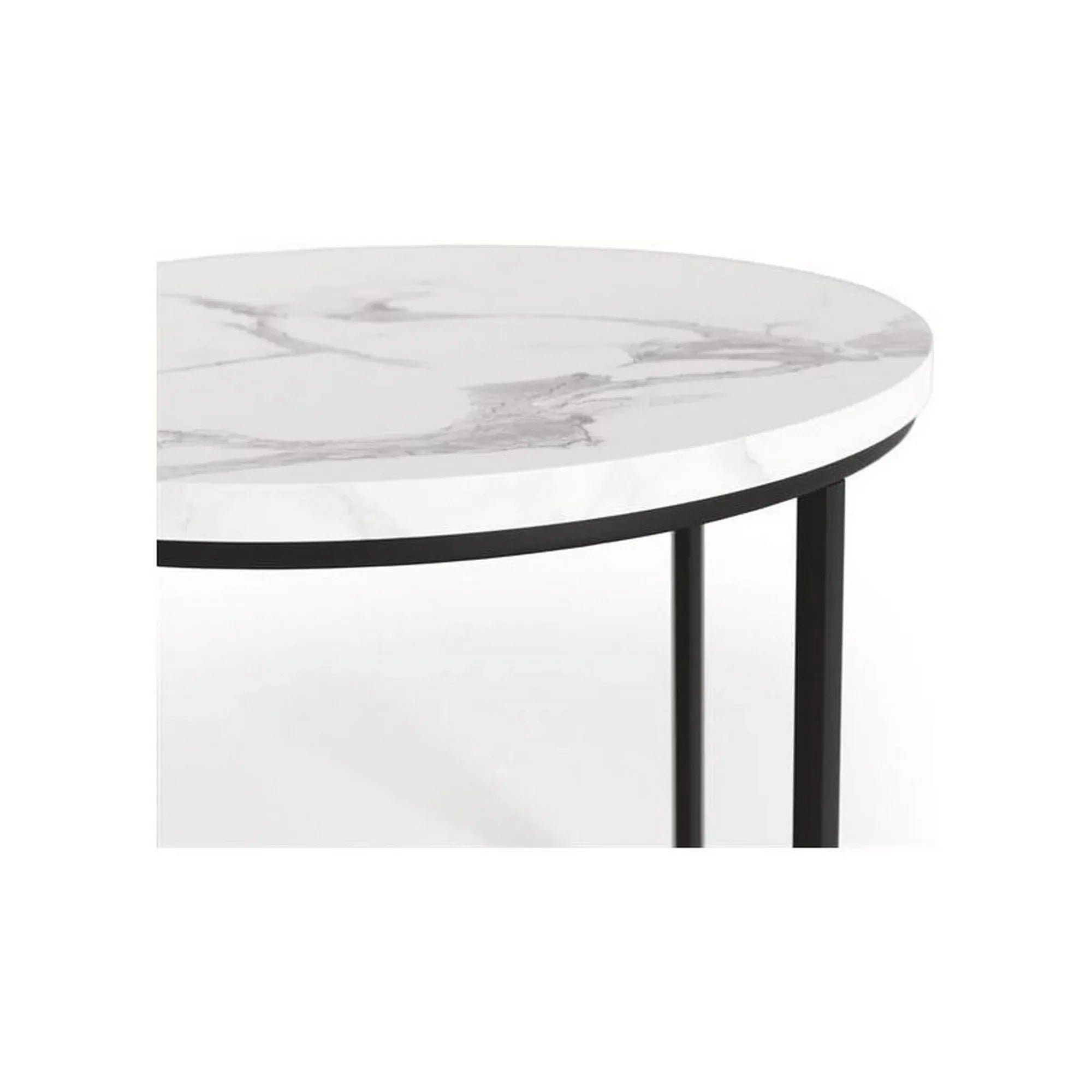 Set 2 masute cafea HOUSTON OCN-37055, alb/negru