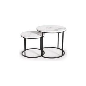 Set 2 masute cafea HOUSTON OCN-37055, alb/negru