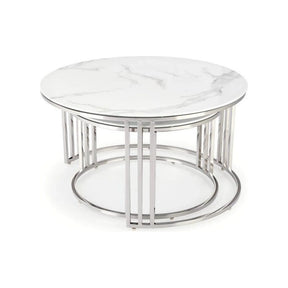 Set 2 masute cafea HOUSTON OCN-37060, alb/crom