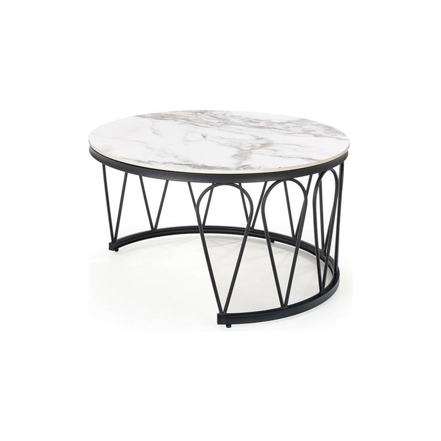 Set 2 masute cafea HOUSTON OCN-37062, alb/negru