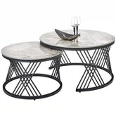 Set de 2 măsuțe de cafea gri/negru cu design modern, ideale pentru living – primabucata