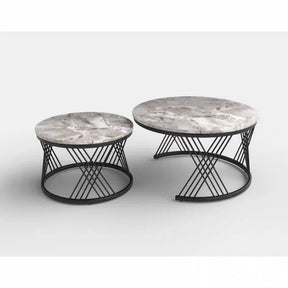 Set 2 masute cafea HOUSTON OCN-37083, gri/negru